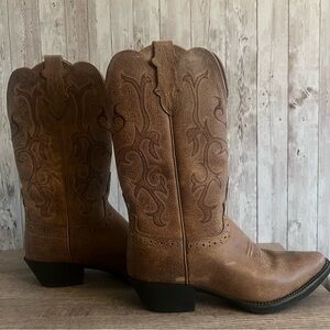 Justin Women’s Western Leather Cowboy Boots 8